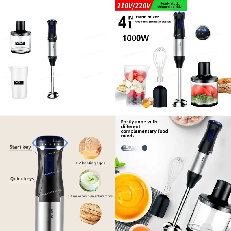 Baby Food Blender - 110V 1000W Handheld Immersion Blender, Multi-Use