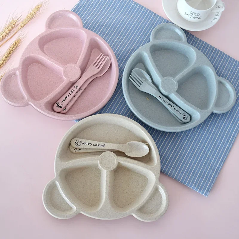 3Pcs/set Wheat Straw Baby Dish - Baby Food Menu recension och pris