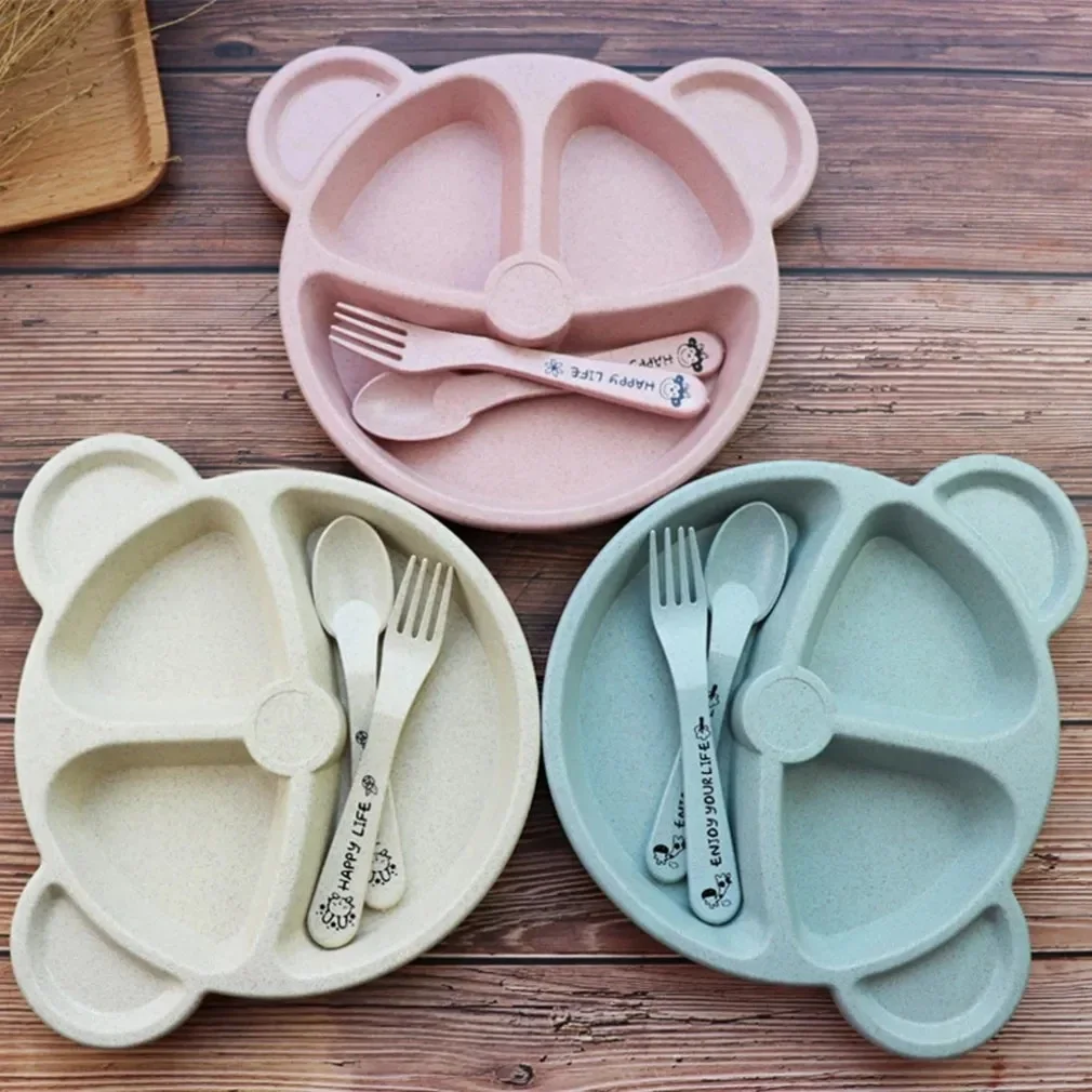 3Pcs/set Wheat Straw Baby Dish - Baby Food Menu recension och pris